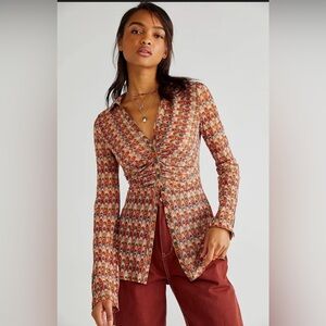 Free People Lucky Shirtee, a button-up shirt   NWT.  Size smal